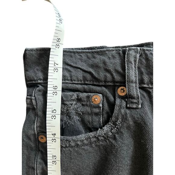 AEROPOSTALE 90s BAGGY Y2K. BLACK BUTTON FLY DISTRESSED KNEE HOLES size 4/26 Y2K - Picture 5 of 6